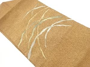 綴れ金通し芝模様織出し名古屋帯